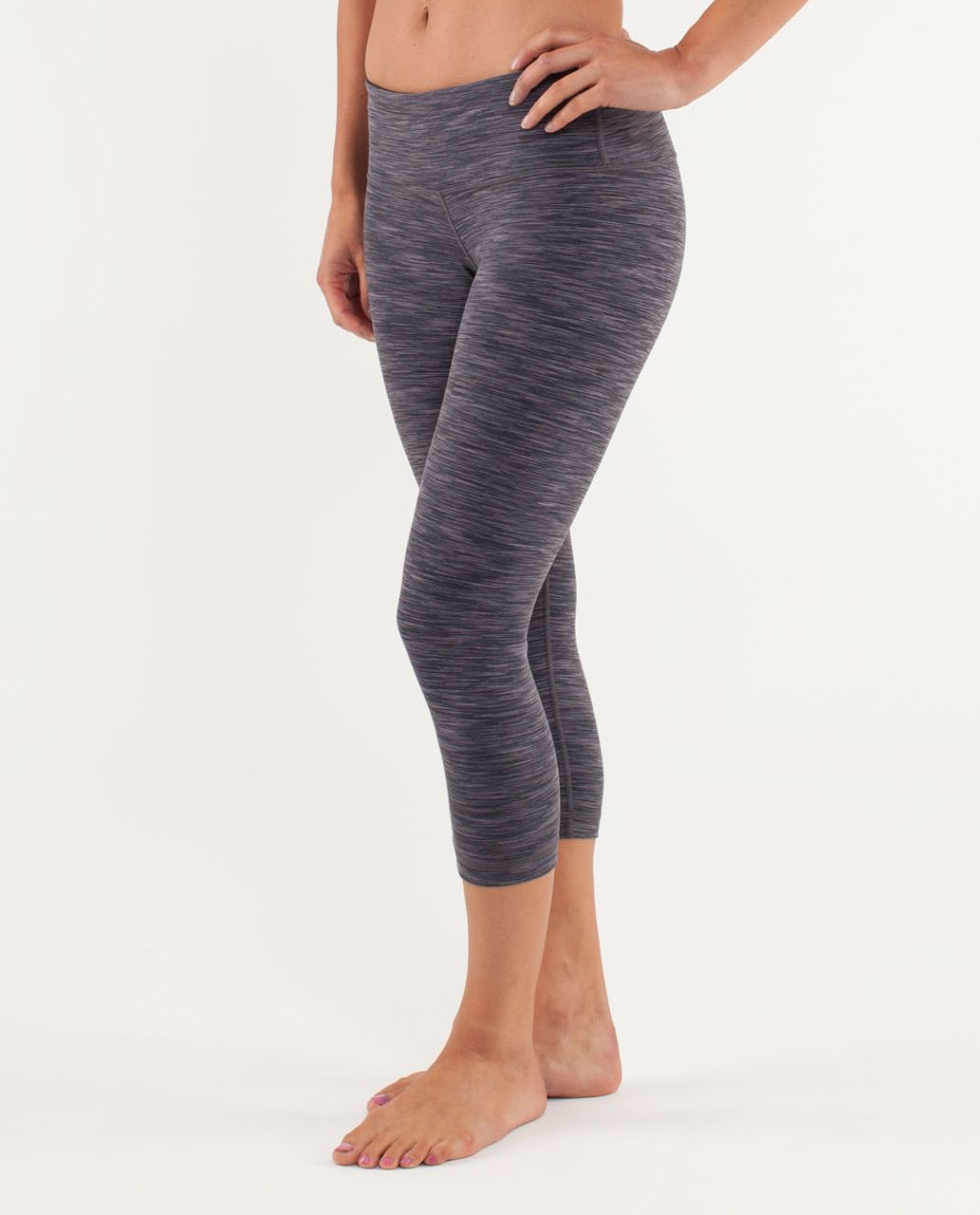 Lululemon Wunder Under Crop - Space Dye Black / Coal / Magnum / Black / Black