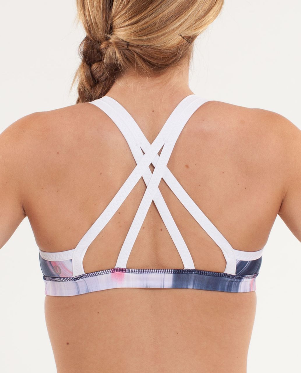 Lululemon Run:  Bound Bra - Mirage Deep Indigo / White