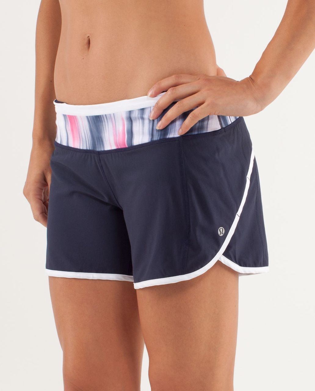 Lululemon Turbo Run Short - Deep Indigo / White / Mirage Deep Indigo