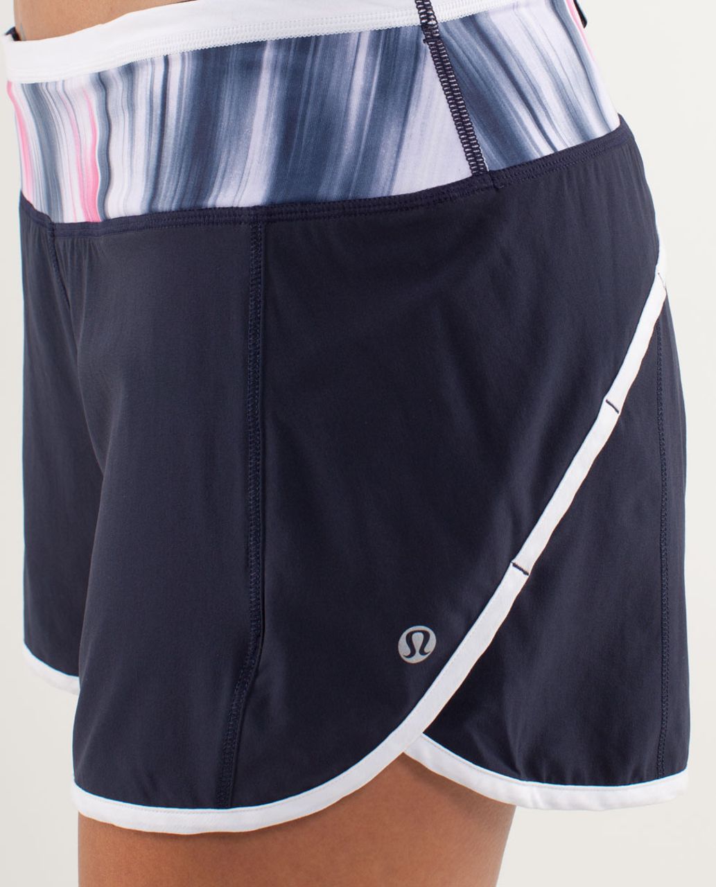 Lululemon Turbo Run Short - Deep Indigo / White / Mirage Deep Indigo