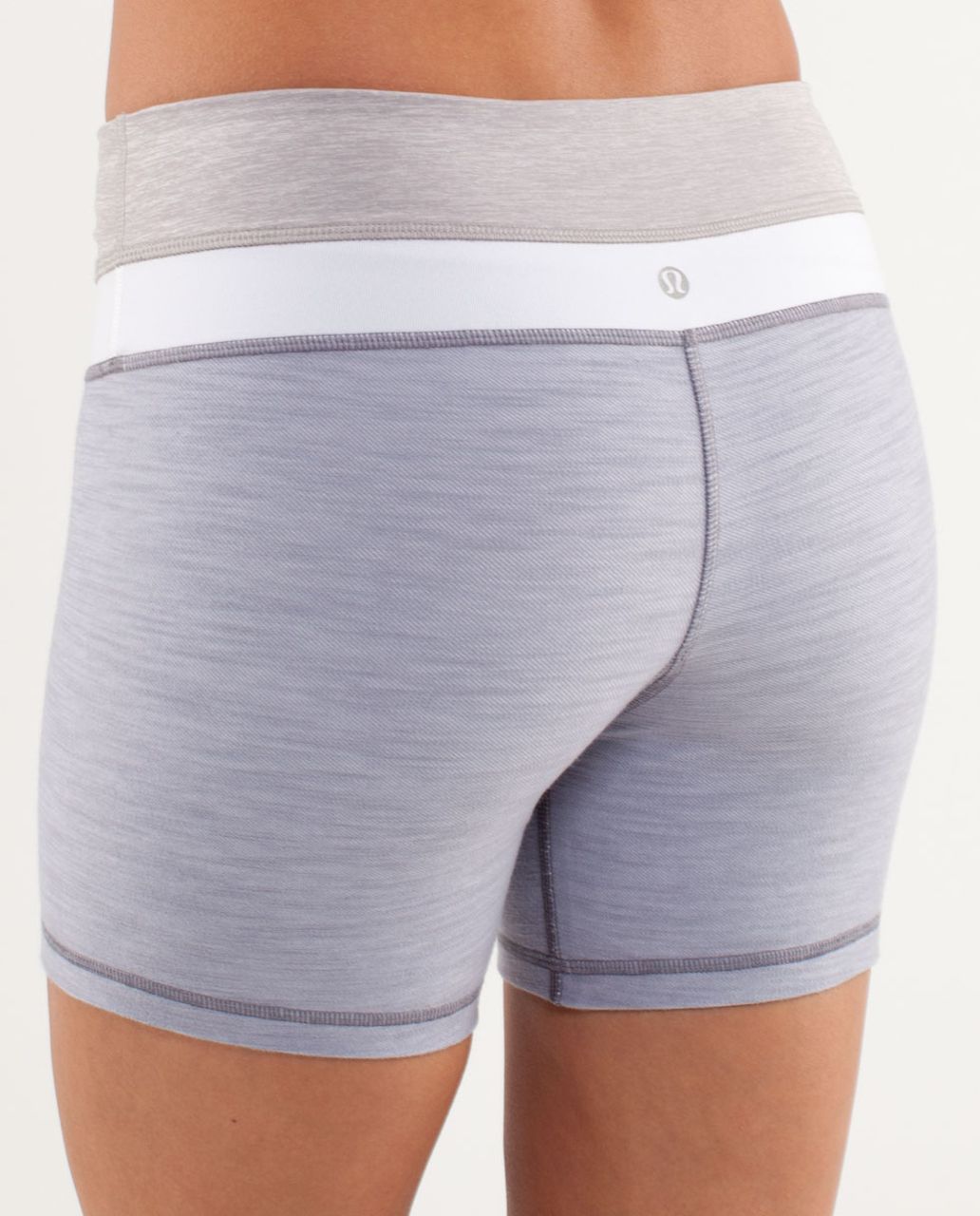 Lululemon Reverse Groove Short *Denim - Fossil White Slub Denim / Metallic Silver / White