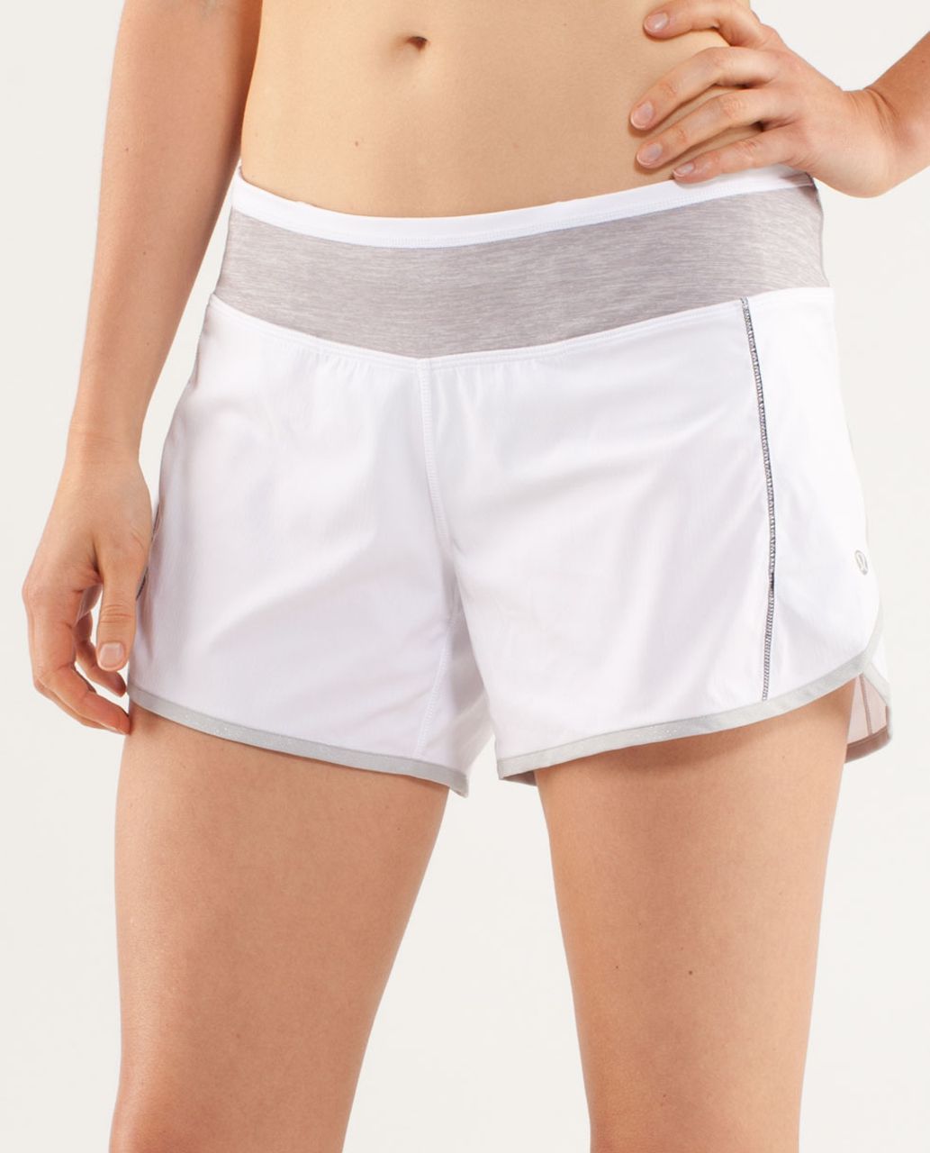 Lululemon Turbo Run Short - White / Metallic Silver