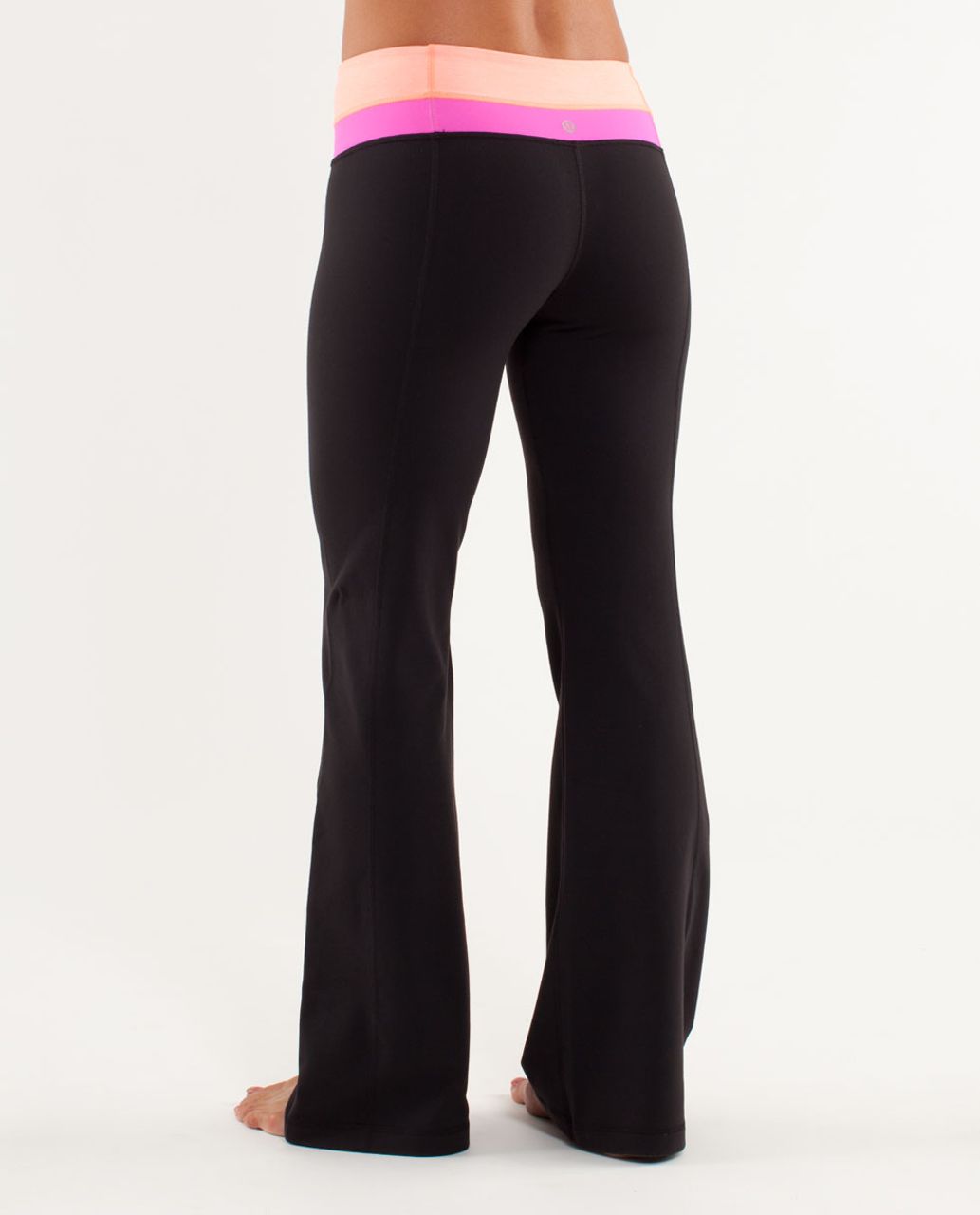 Lululemon Groove Pant (Regular) - Black / Heathered Pop Orange / Pow Pink