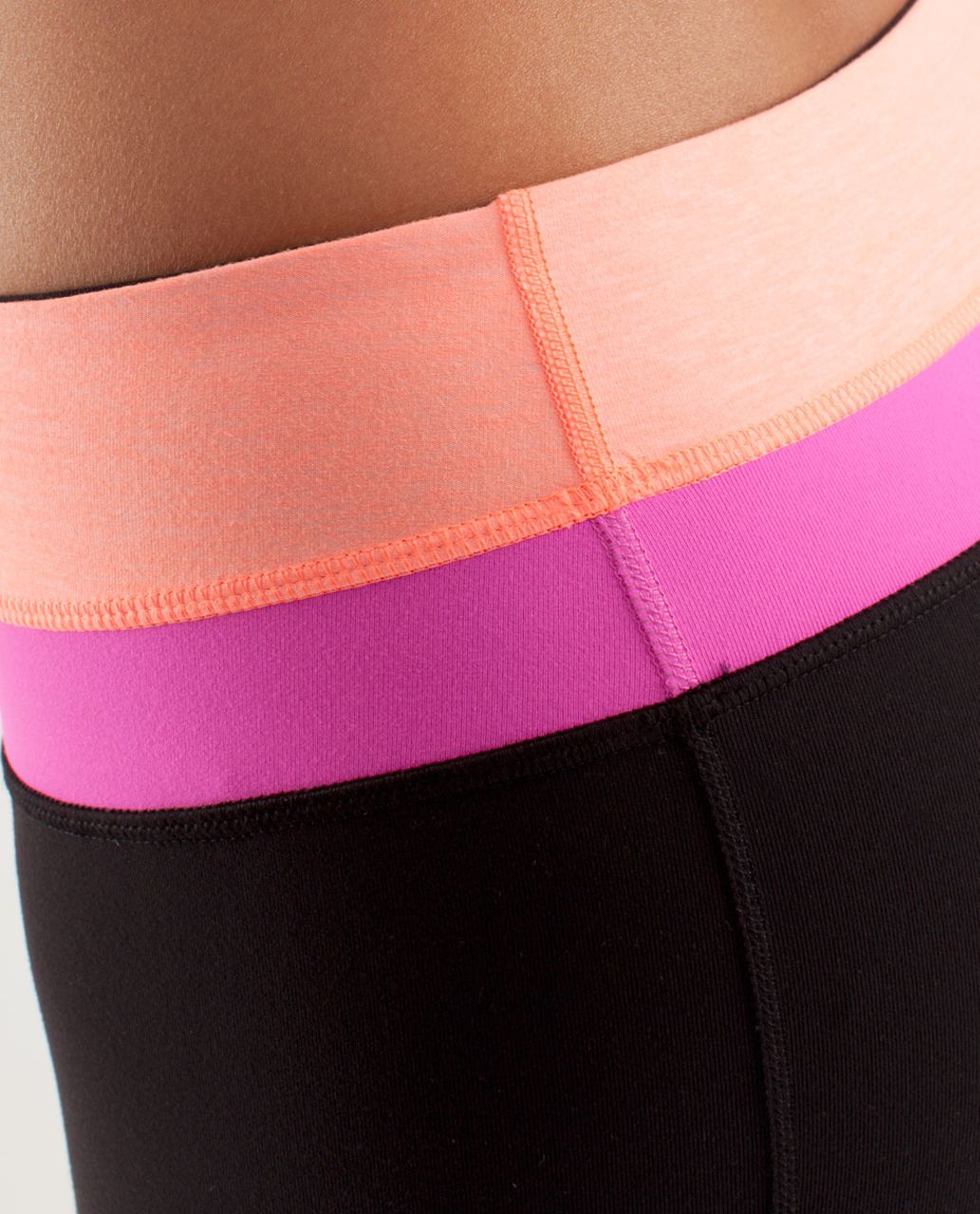 Lululemon Groove Pant (Regular) - Black / Heathered Pop Orange / Pow Pink