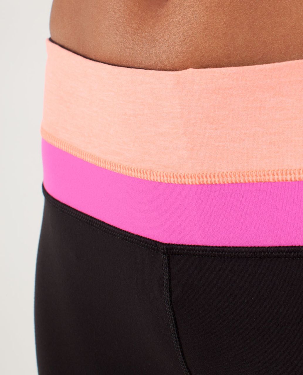 Lululemon Groove Pant (Regular) - Black / Heathered Pop Orange / Pow Pink