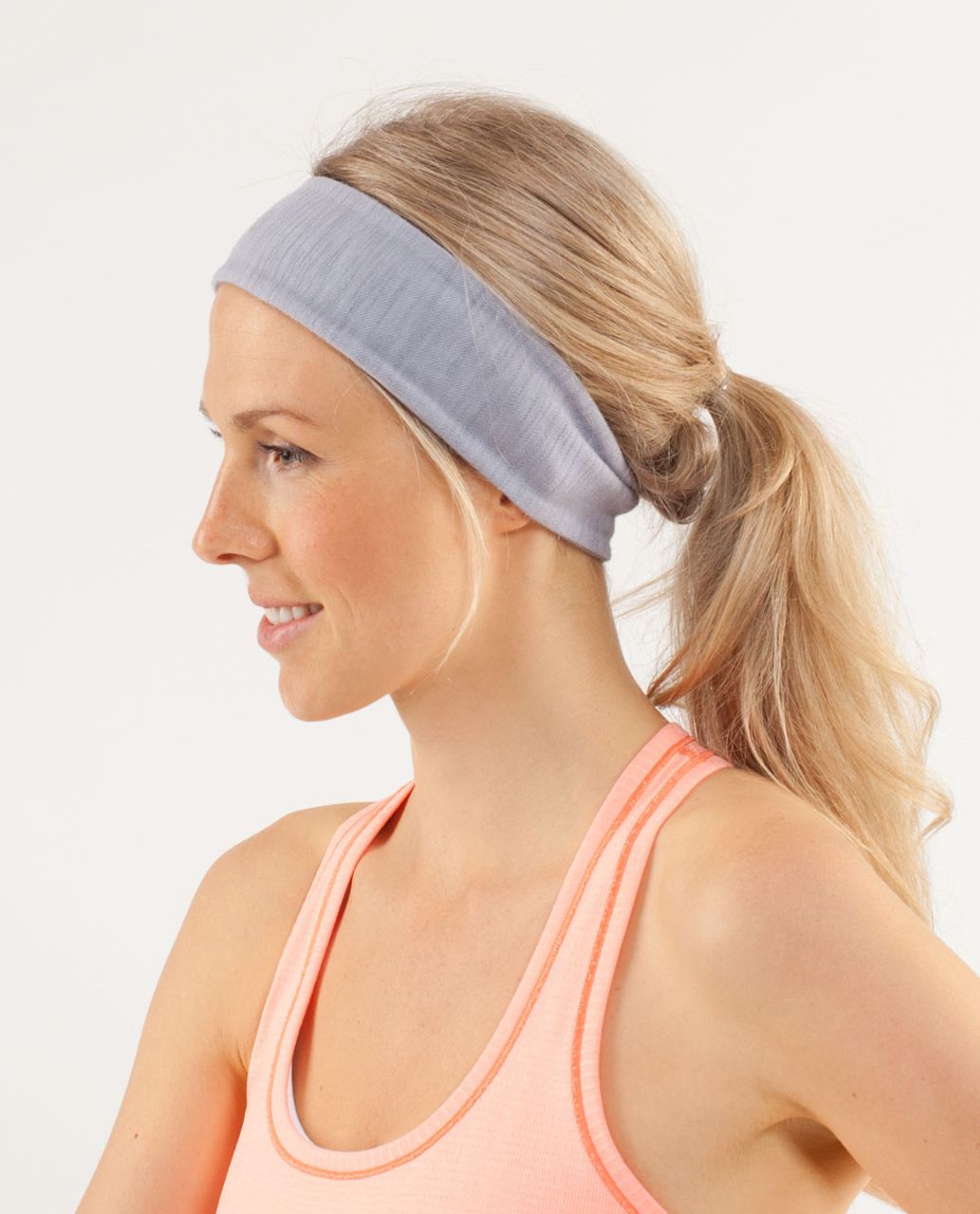 Lululemon Lucky Luon Headband - Fossil White Slub Denim