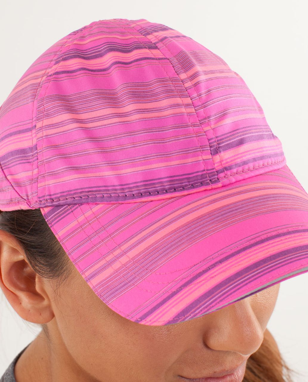 Lululemon Go The Distance Run Hat - Elevation Stripe Pow Pink - lulu  fanatics