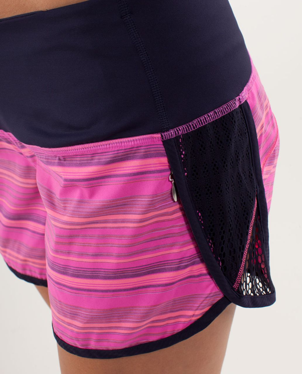 Lululemon Run:  Sun Sprinter Short - Elevation Stripe Pow Pink / Deep Indigo