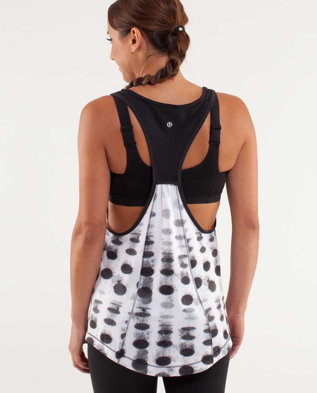 Lululemon Run:  For Your Money Tank - Seaside Dot White / Black