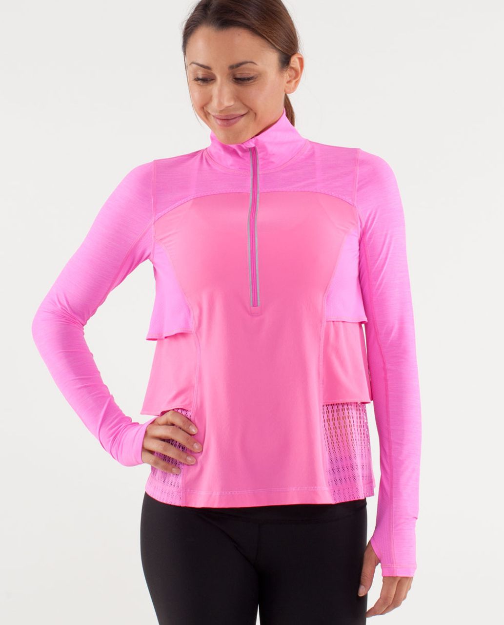 Lululemon Sun Runner Hybrid Pullover - Pow Pink Light - lulu fanatics