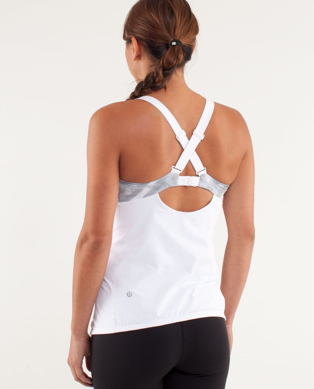 Lululemon Run:  Catch Me Tank - White / Blazer Fossil