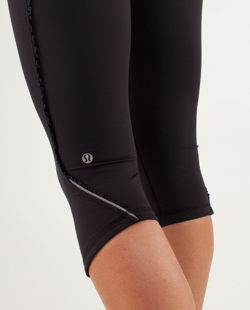 Lululemon Run: Fast And Free Crop - Black / Pow Pink - lulu fanatics