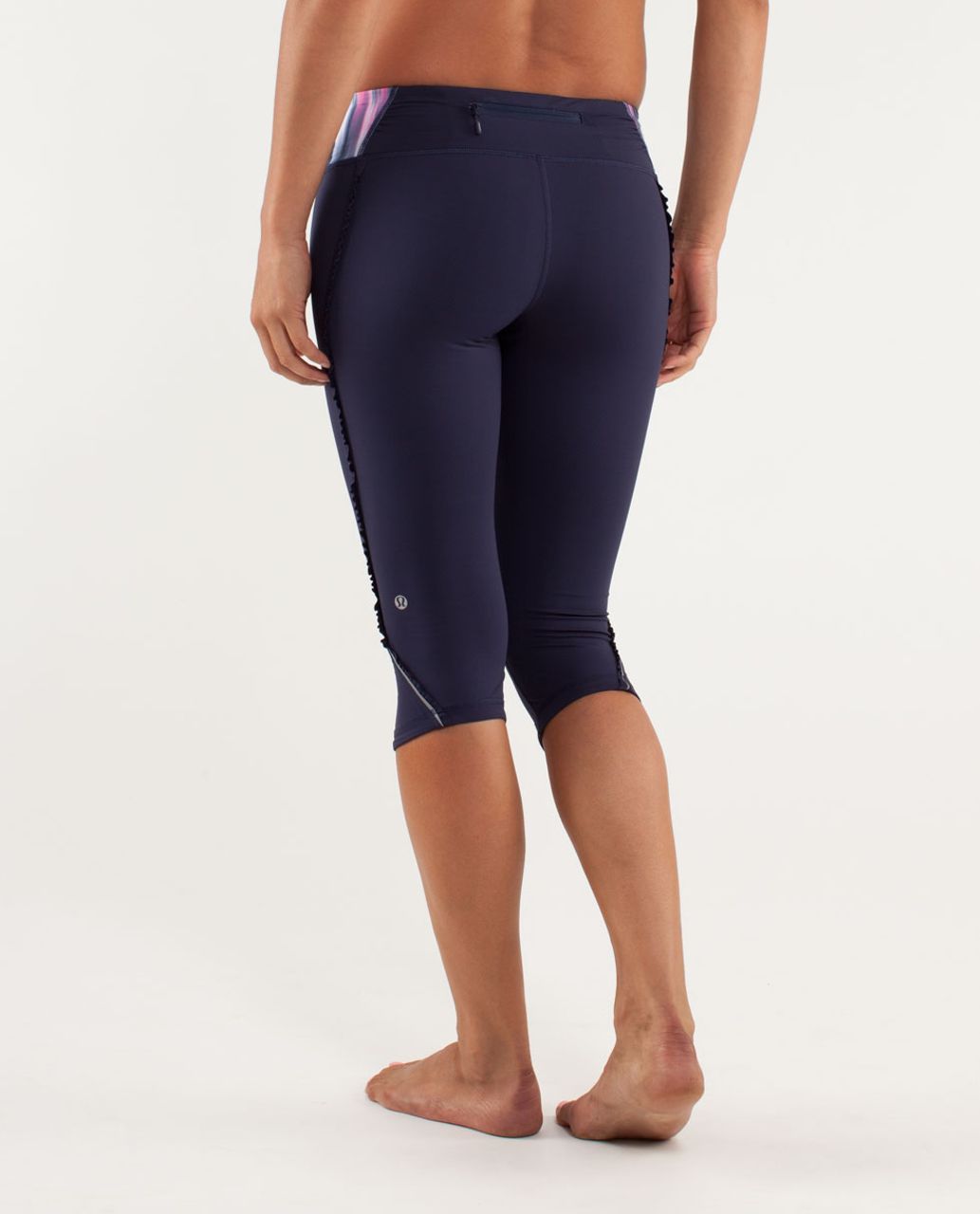 Rare! LULULEMON Wunder Under Crop Leggings Mirage Deep Indigo Yoga