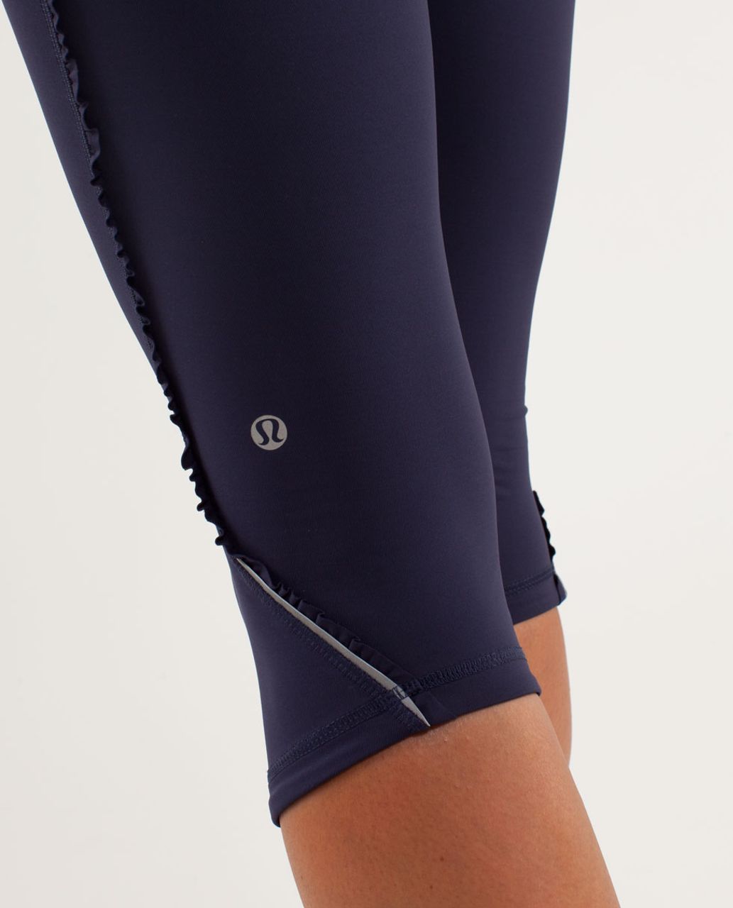 Lululemon Run:  Fast And Free Crop - Deep Indigo / Mirage Deep Indigo / White