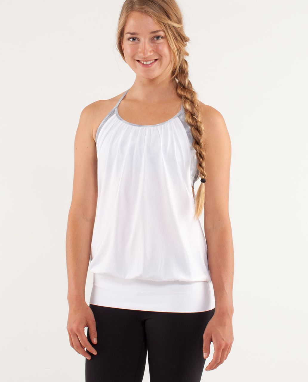 Lululemon No Limits Tank - White / Blazer Fossil