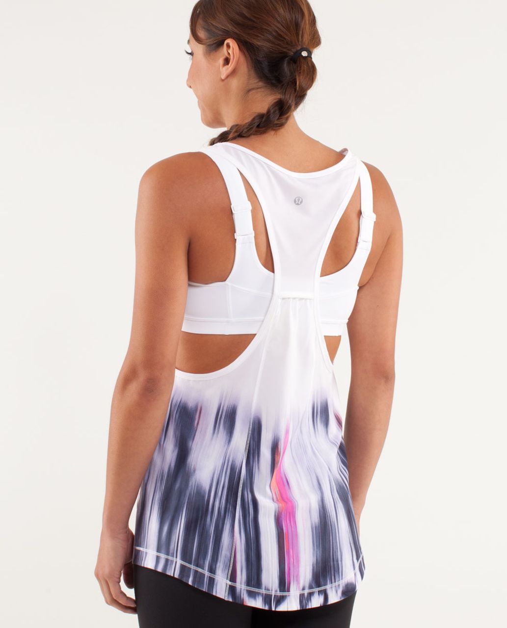 Lululemon Run:  For Your Money Tank - Engineered Mirage Deep Indigo / White