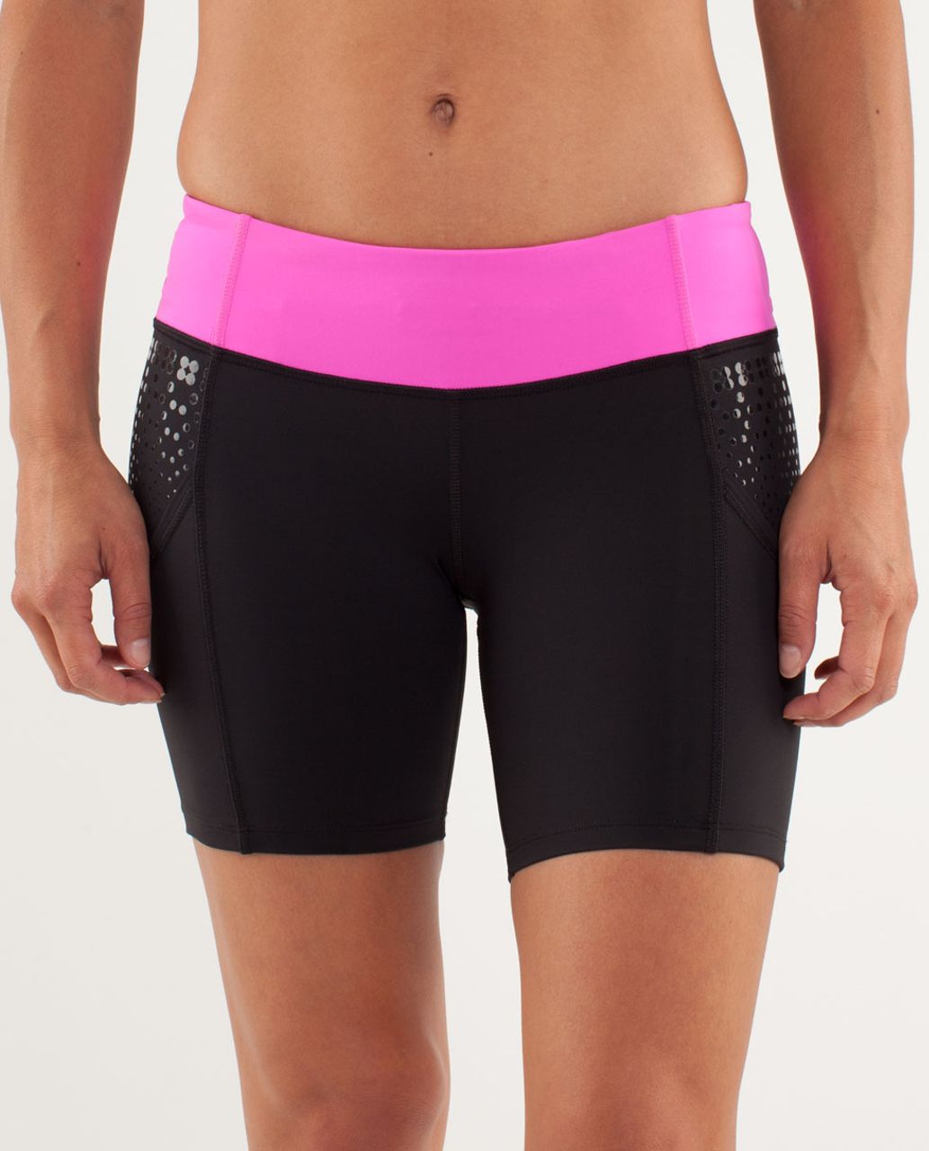 Lululemon Run:  Dart and Dash Short - Black /  Pow Pink