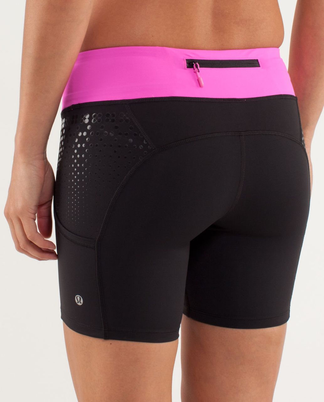 Lululemon Run:  Dart and Dash Short - Black /  Pow Pink