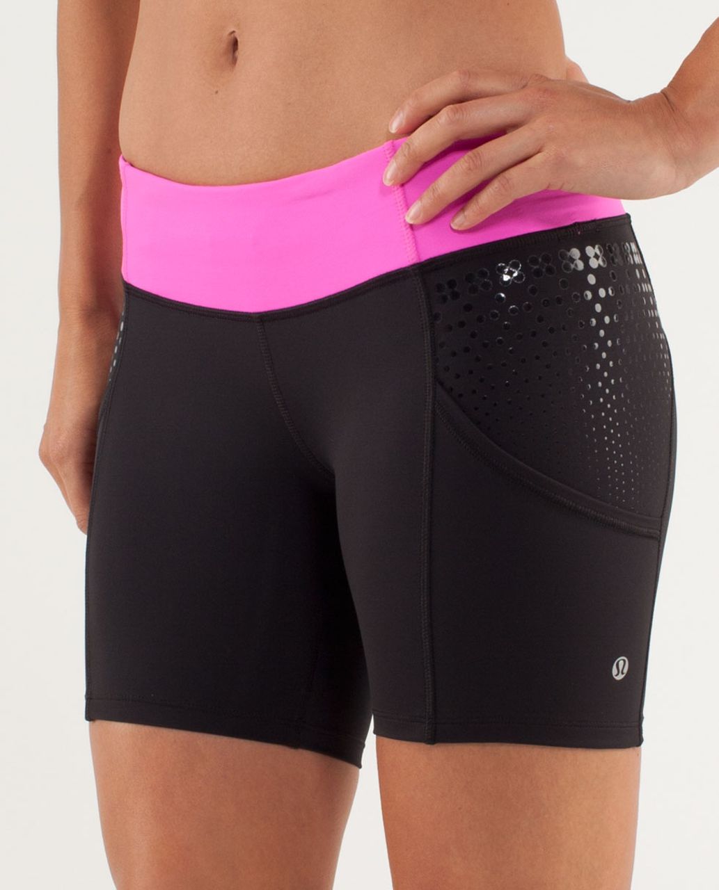 Lululemon Run:  Dart and Dash Short - Black /  Pow Pink