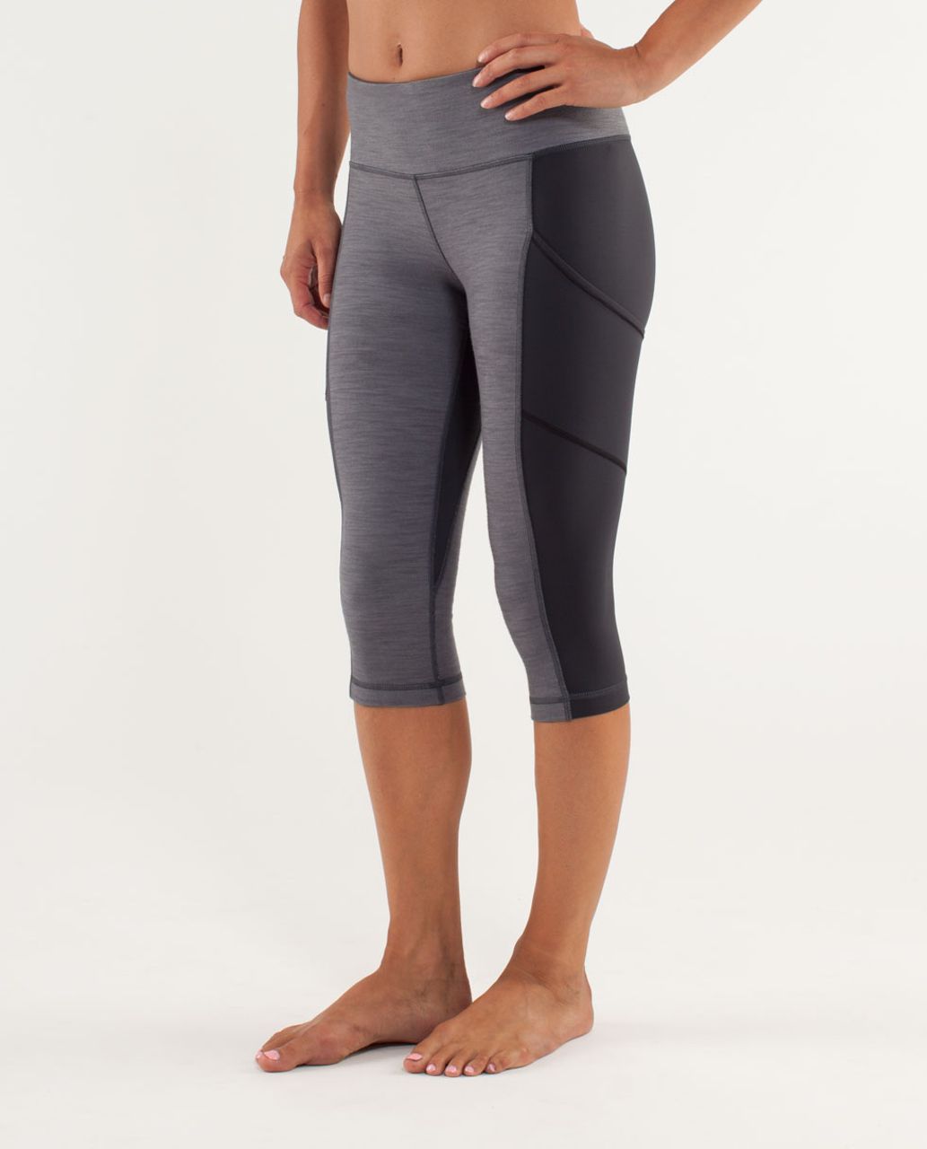 Lululemon Discover Crop - Coal Fossil Slub Denim / Deep Coal