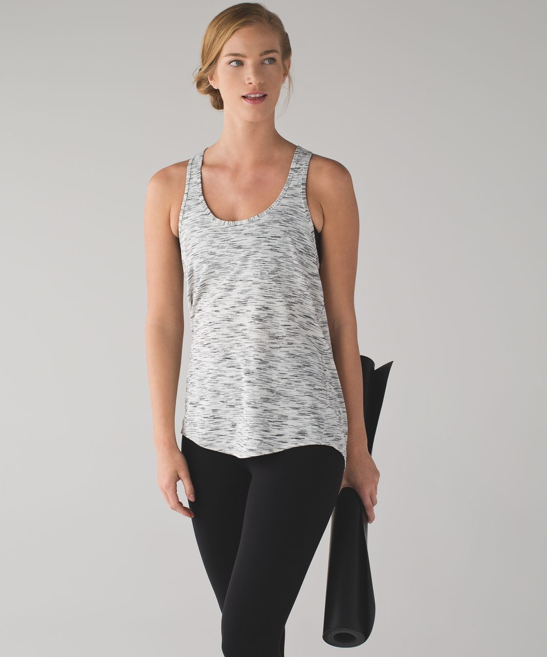 Lululemon Salute the Sun Singlet II - Tiger Space Dye Black White