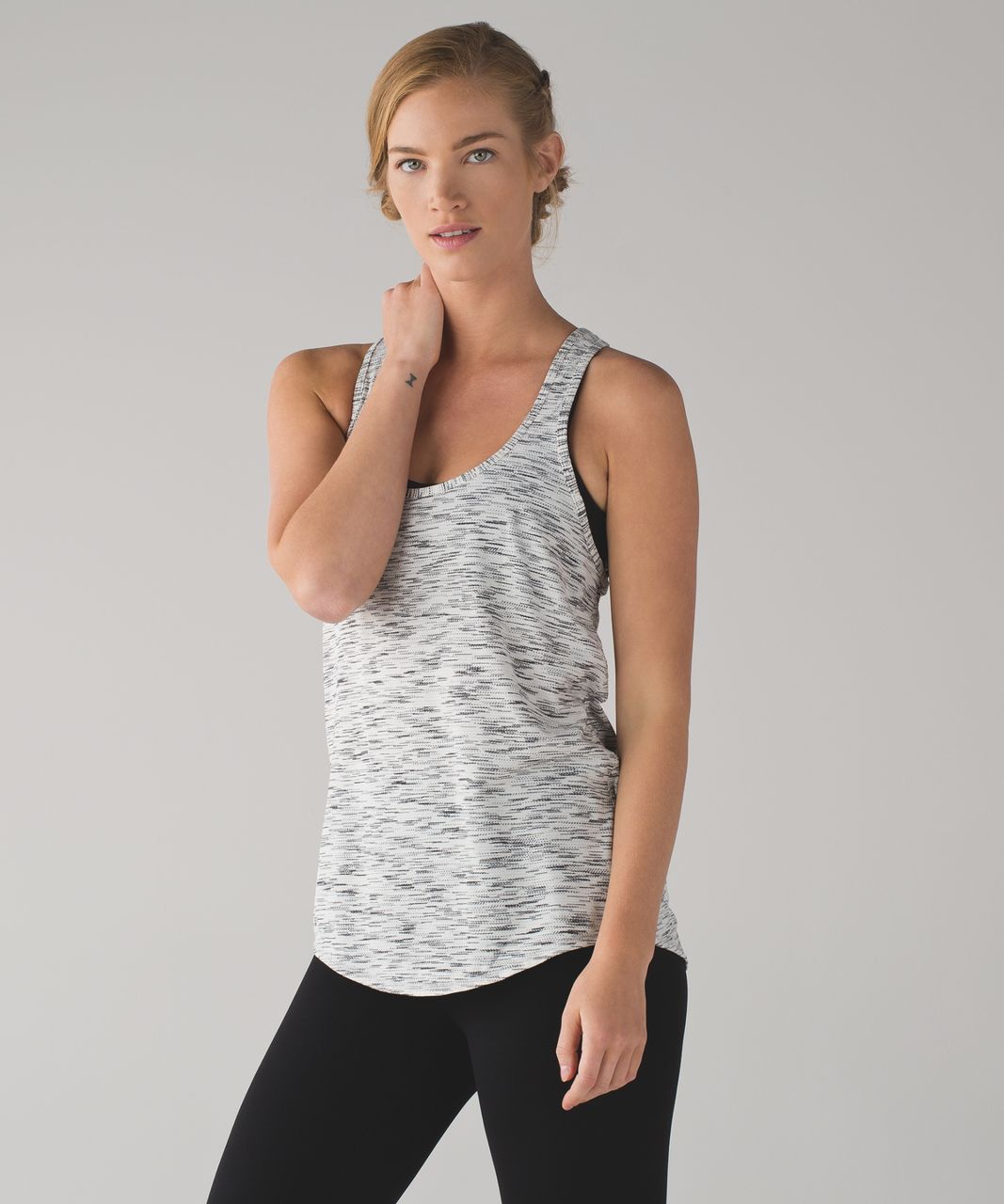 Lululemon Salute the Sun Singlet II - Tiger Space Dye Black White