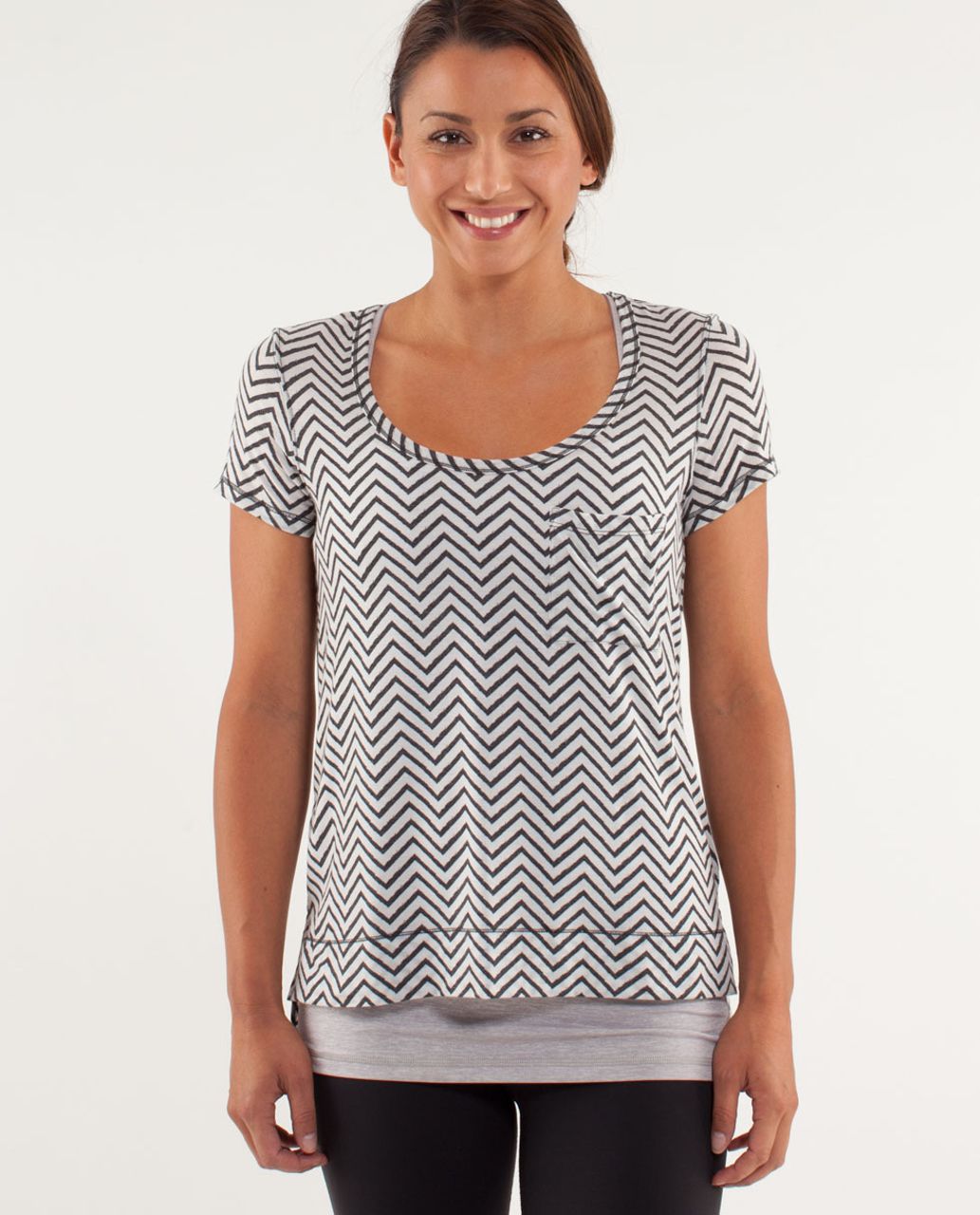 Lululemon Perfect Layer Tee - Textured Chevron Burnout Black