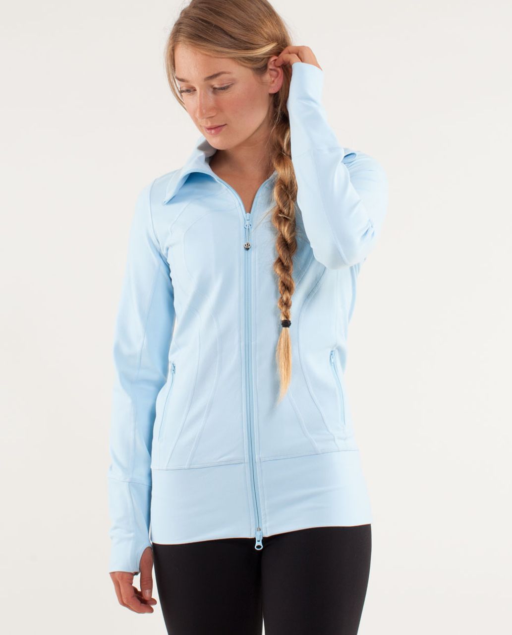 Lululemon In Stride Jacket - Caspian Blue / Mini Squiggle Emboss Caspian Blue