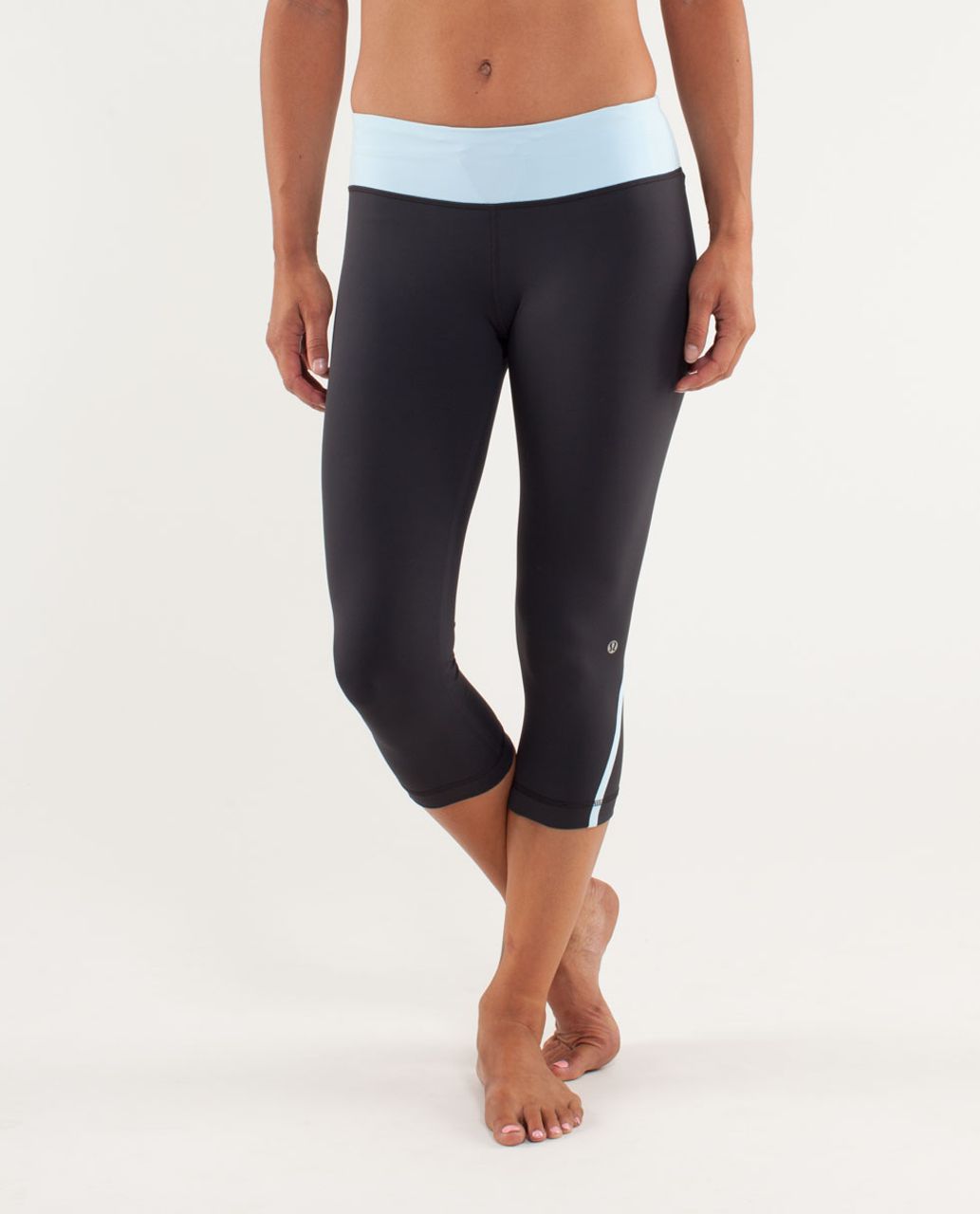 Lululemon Run:  Track Time Crop - Deep Coal / Caspian Blue