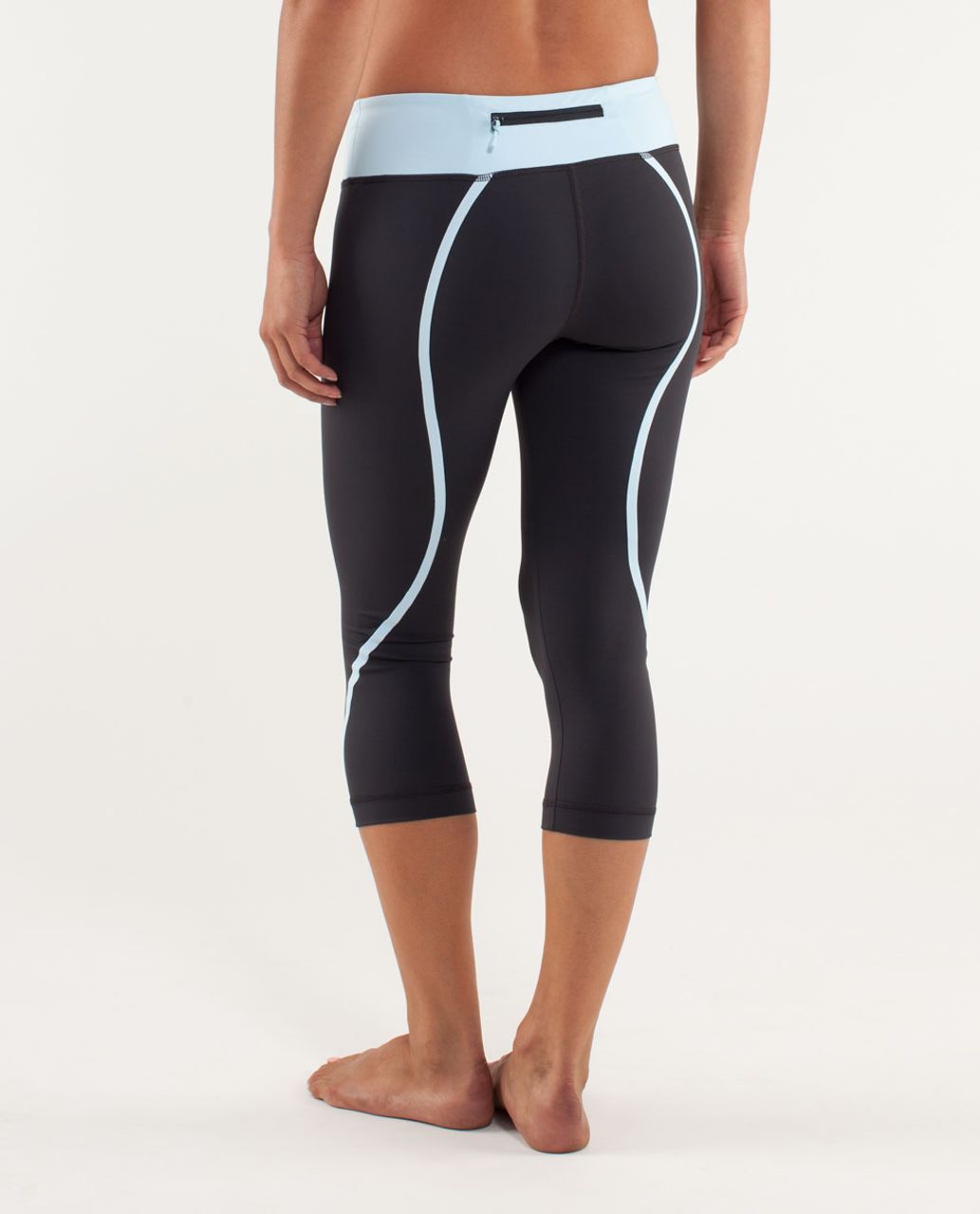 Lululemon Run:  Track Time Crop - Deep Coal / Caspian Blue