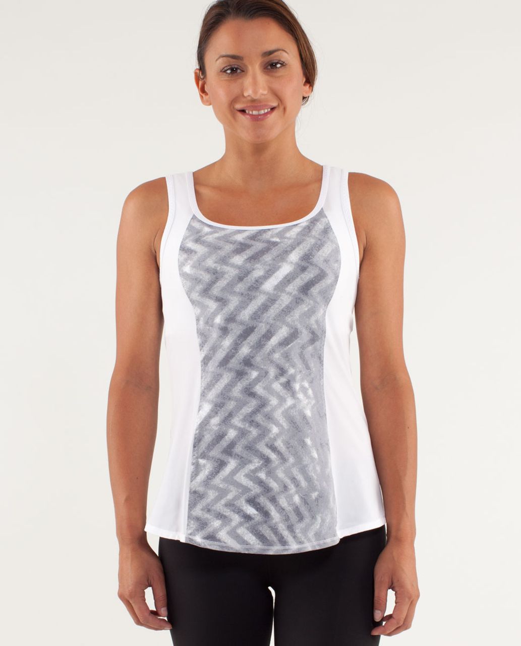 Lululemon Run:  Speed Squad Tank - Blazer Fossil / White