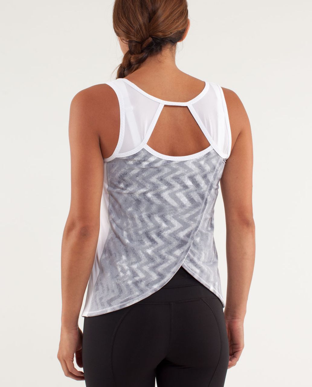 Lululemon Run:  Speed Squad Tank - Blazer Fossil / White