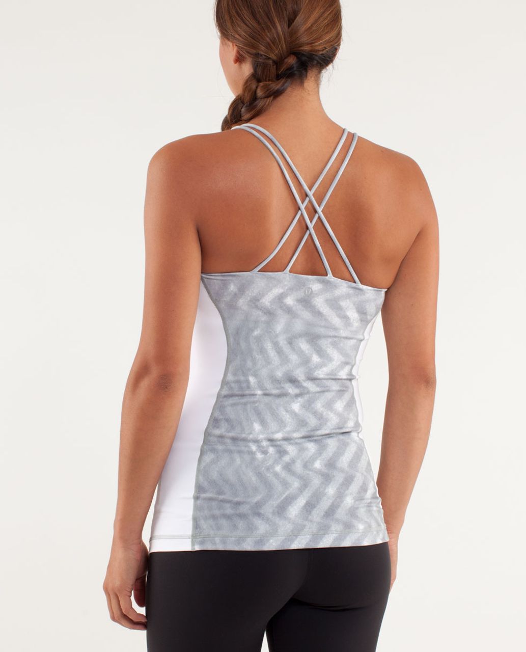 Lululemon Virtuous Tank - Blazer Fossil / White