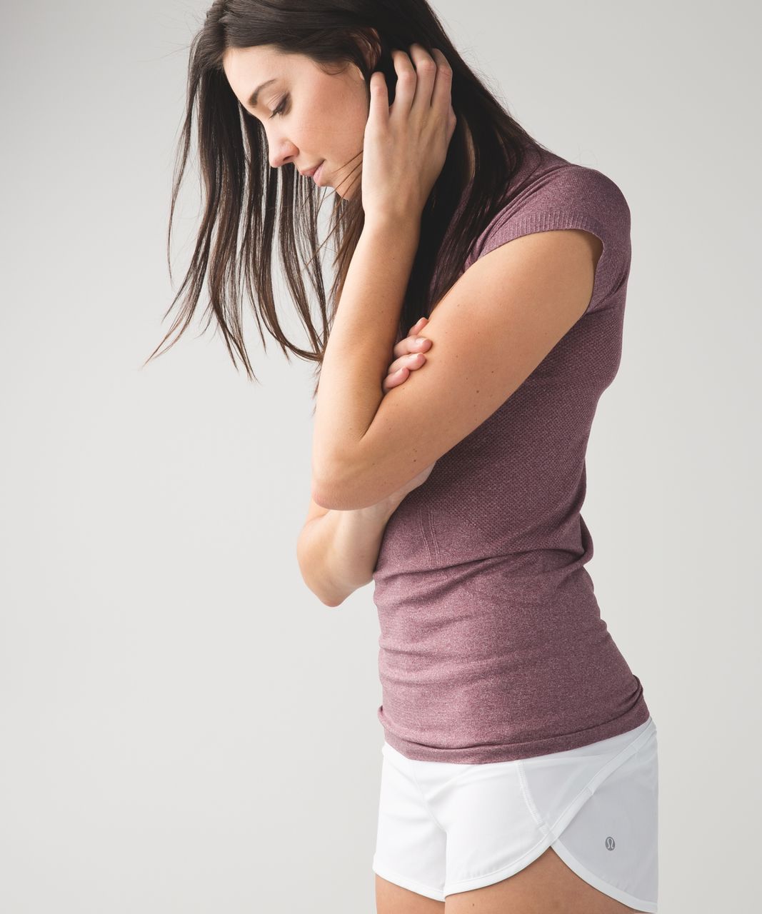 Lululemon Swiftly Tech Short Sleeve Crew - Heathered Bordeaux Drama