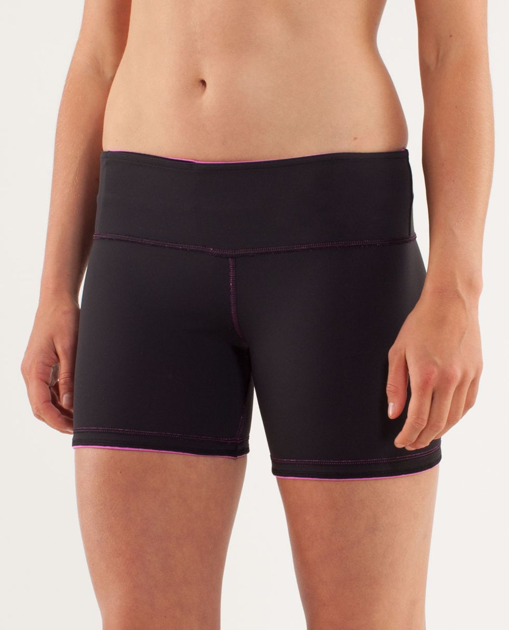 Lululemon Reverse Groove Short (Regular) - Pow Pink /  Black