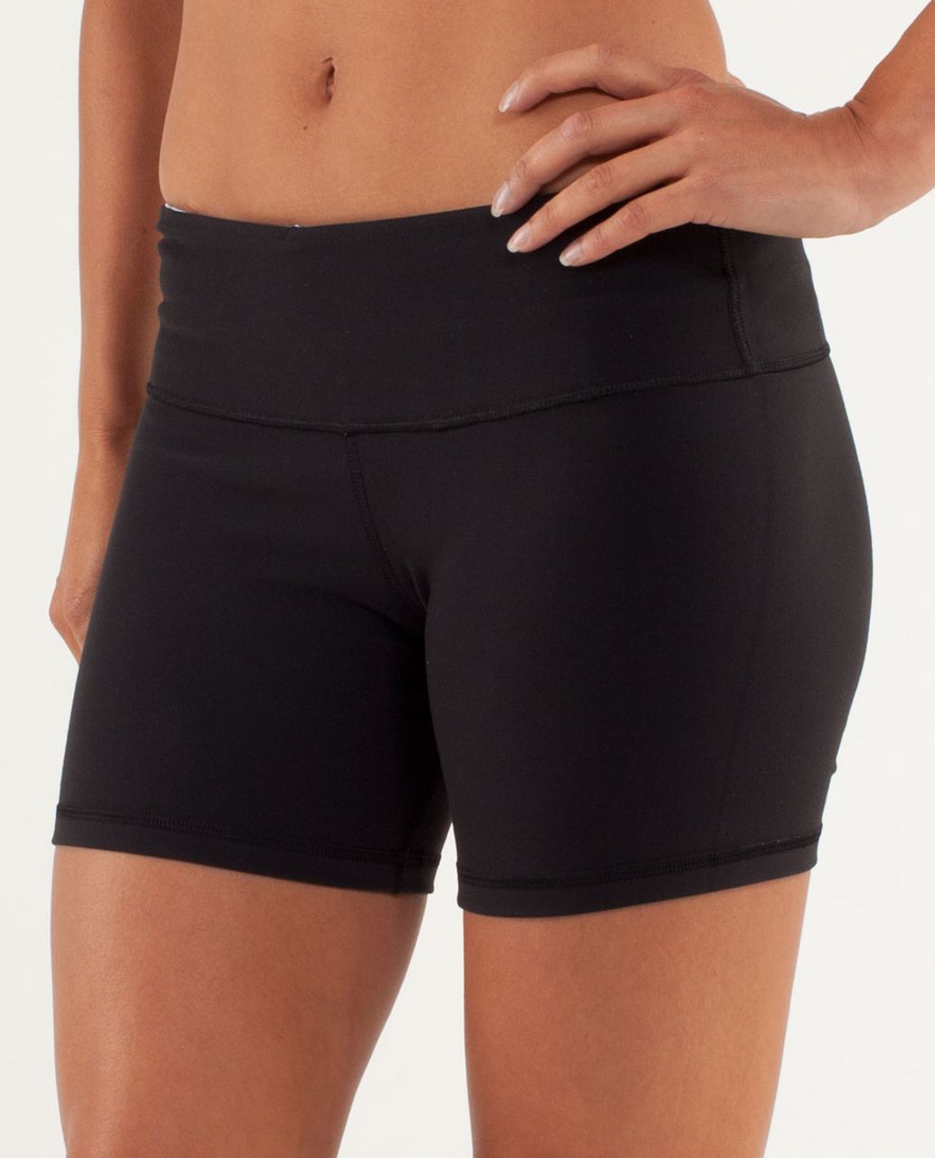 Lululemon Reverse Groove Short (Regular) - Black / Mini Squiggle Emboss Caspian Blue / Fall 12 Quilt 11