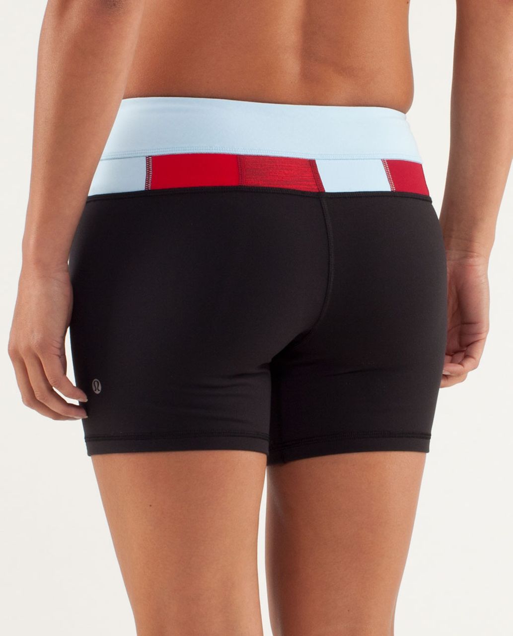 Lululemon Reverse Groove Short (Regular) - Black / Mini Squiggle Emboss Caspian Blue / Fall 12 Quilt 11