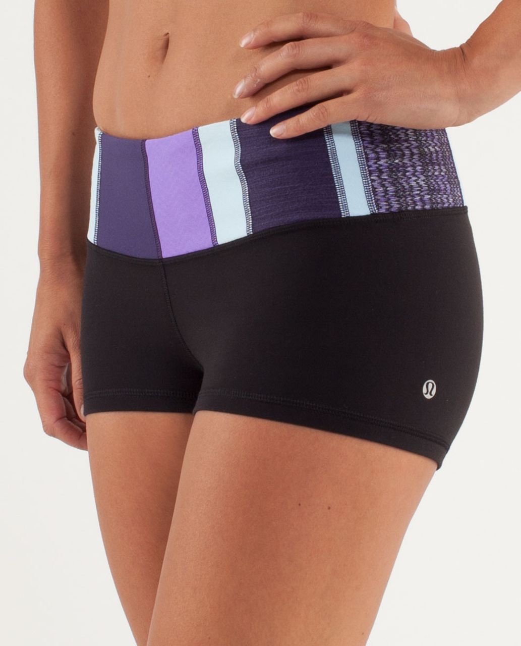 Lululemon Boogie Short - Black / Fall 12 Quilt 10 / Caspian Blue