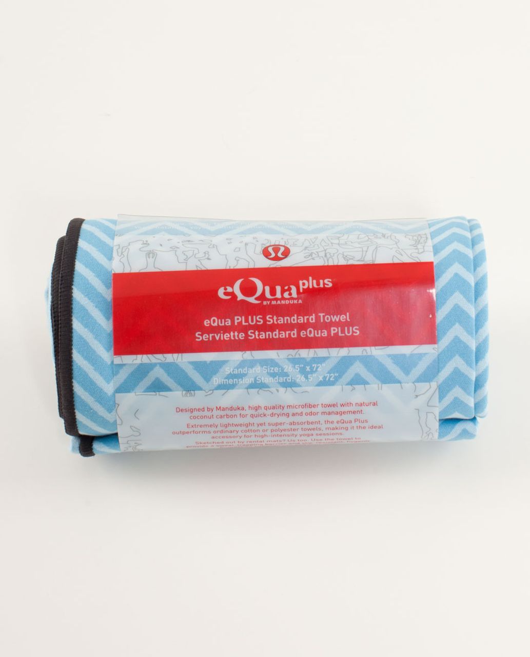 Lululemon Manduka Equa Towel Plus - Squiggle Caspian Blue / Deep Coal