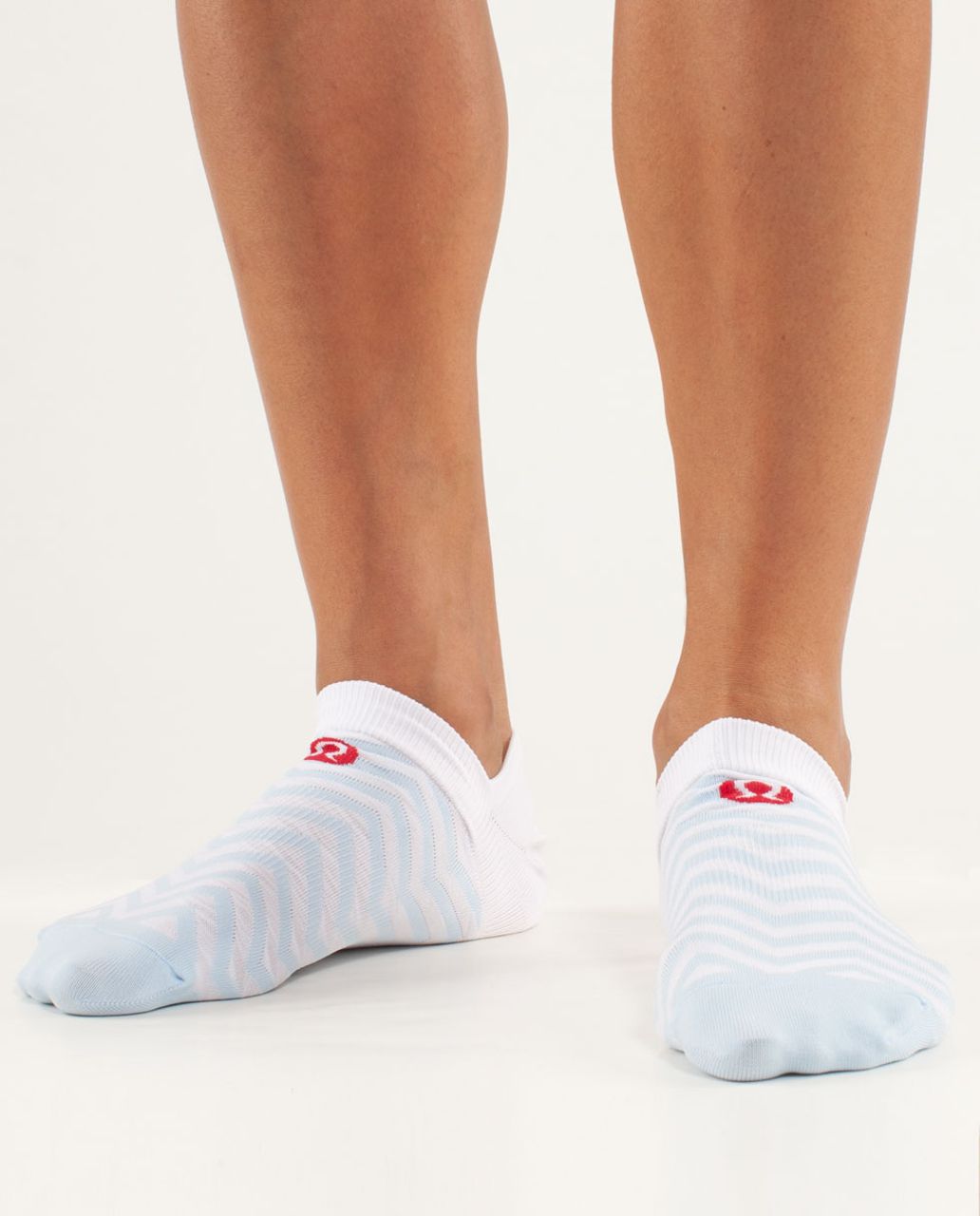 Lululemon Women's Featherweight Sock - Chevron White / Caspian Blue