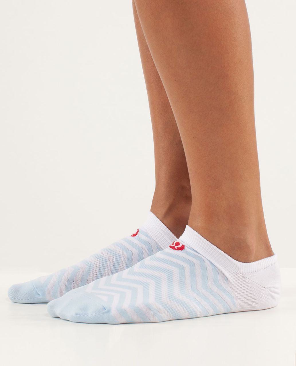 Lululemon Women's Featherweight Sock - Chevron White / Caspian Blue