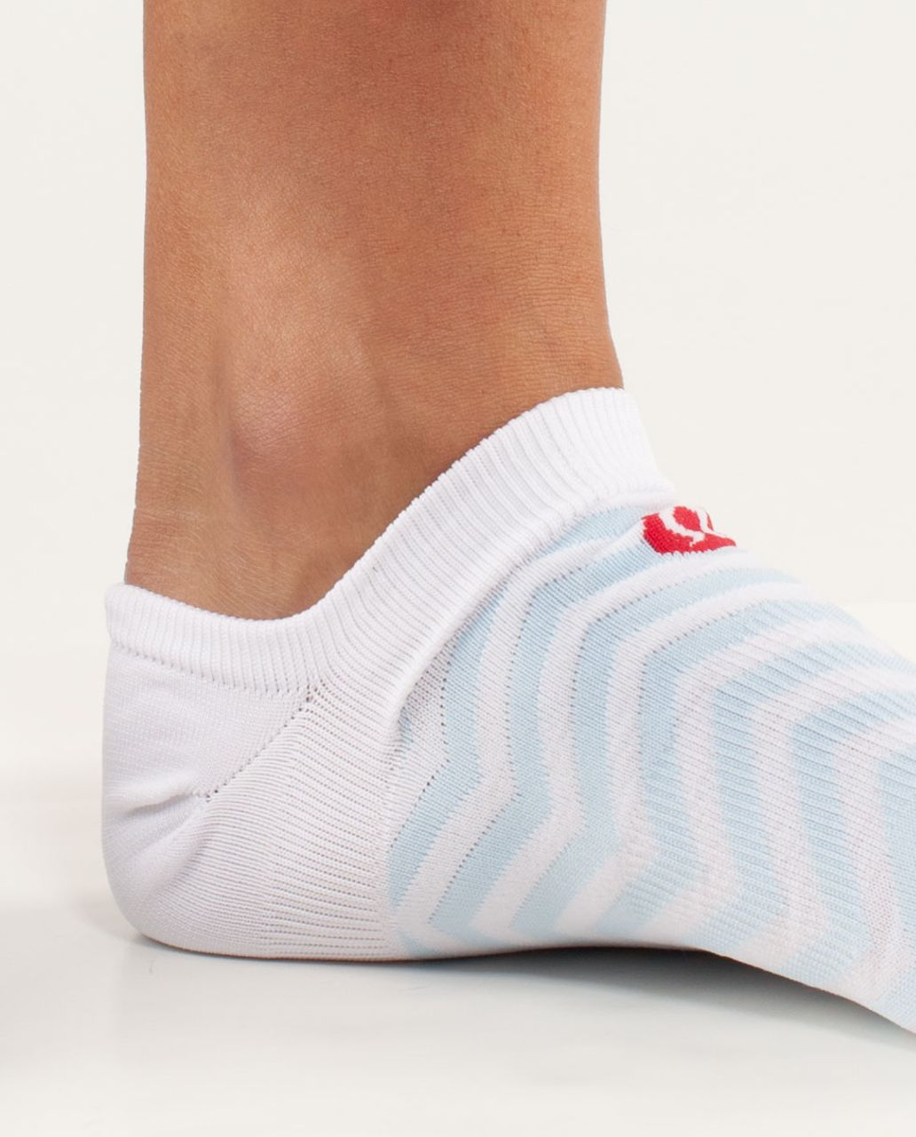 Lululemon Women's Featherweight Sock - Chevron White / Caspian Blue