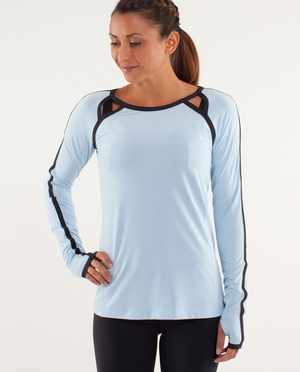 Lululemon Run:  Team Spirit Long Sleeve - Caspian Blue / Deep Coal