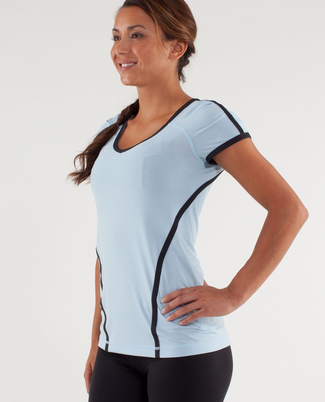 Lululemon Run:  Team Spirit Tech Short Sleeve - Caspian Blue / Deep Coal