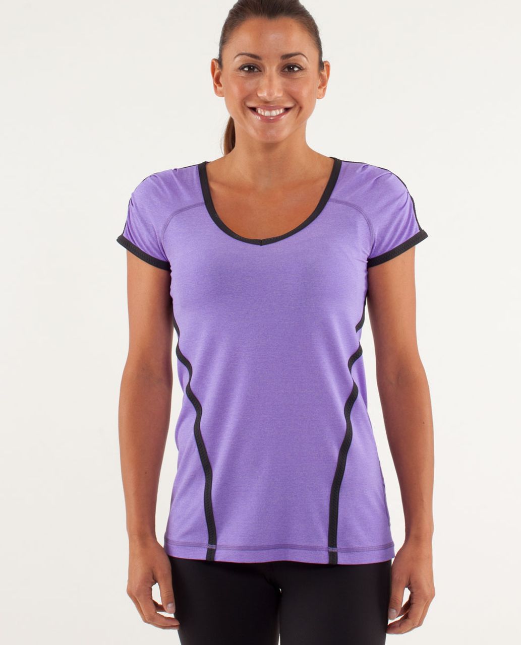 Lululemon Run:  Team Spirit Tech Short Sleeve - Power Purple / Deep Coal