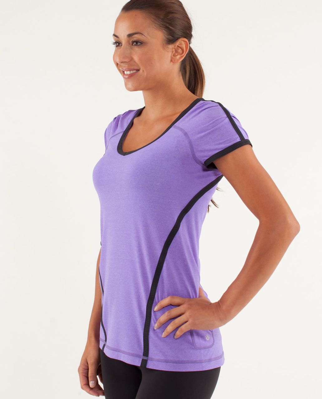 Lululemon Run:  Team Spirit Tech Short Sleeve - Power Purple / Deep Coal