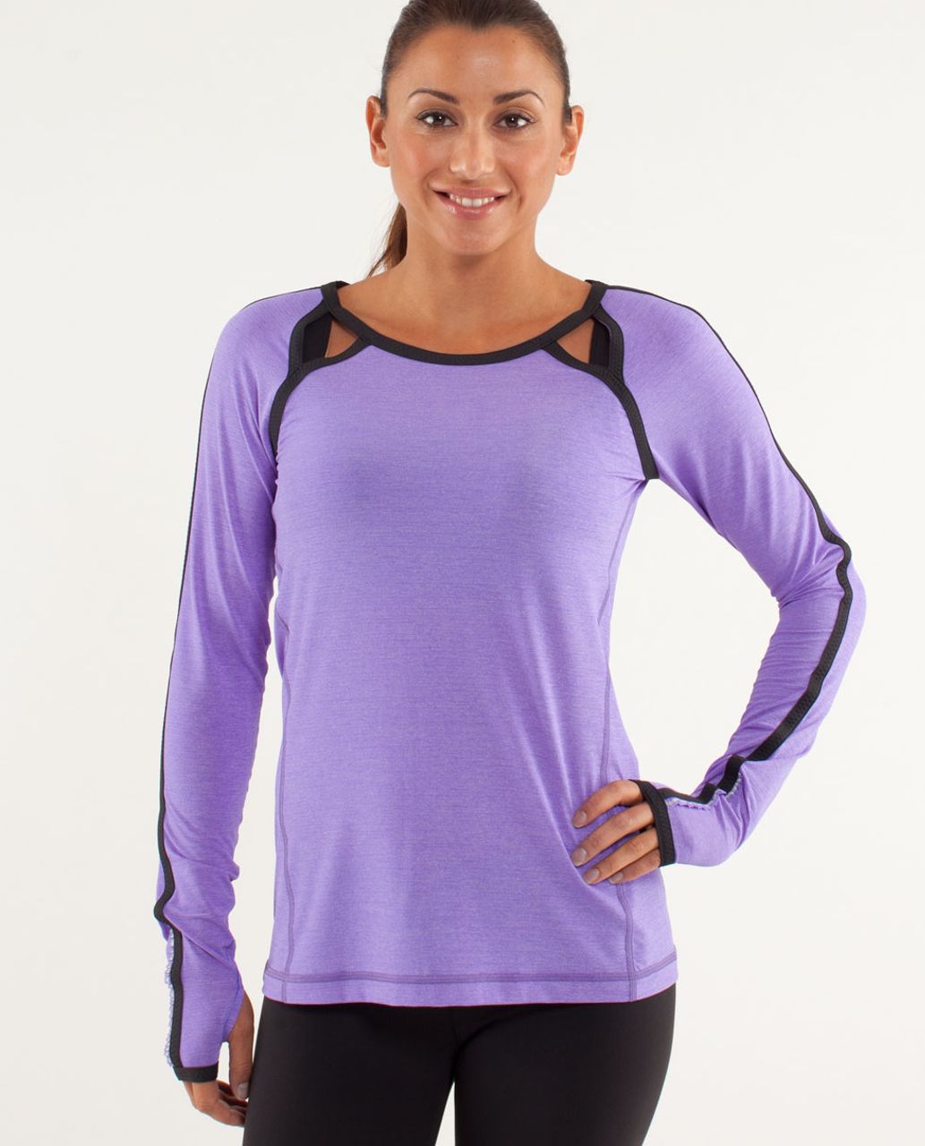 Lululemon Run:  Team Spirit Long Sleeve - Power Purple / Deep Coal