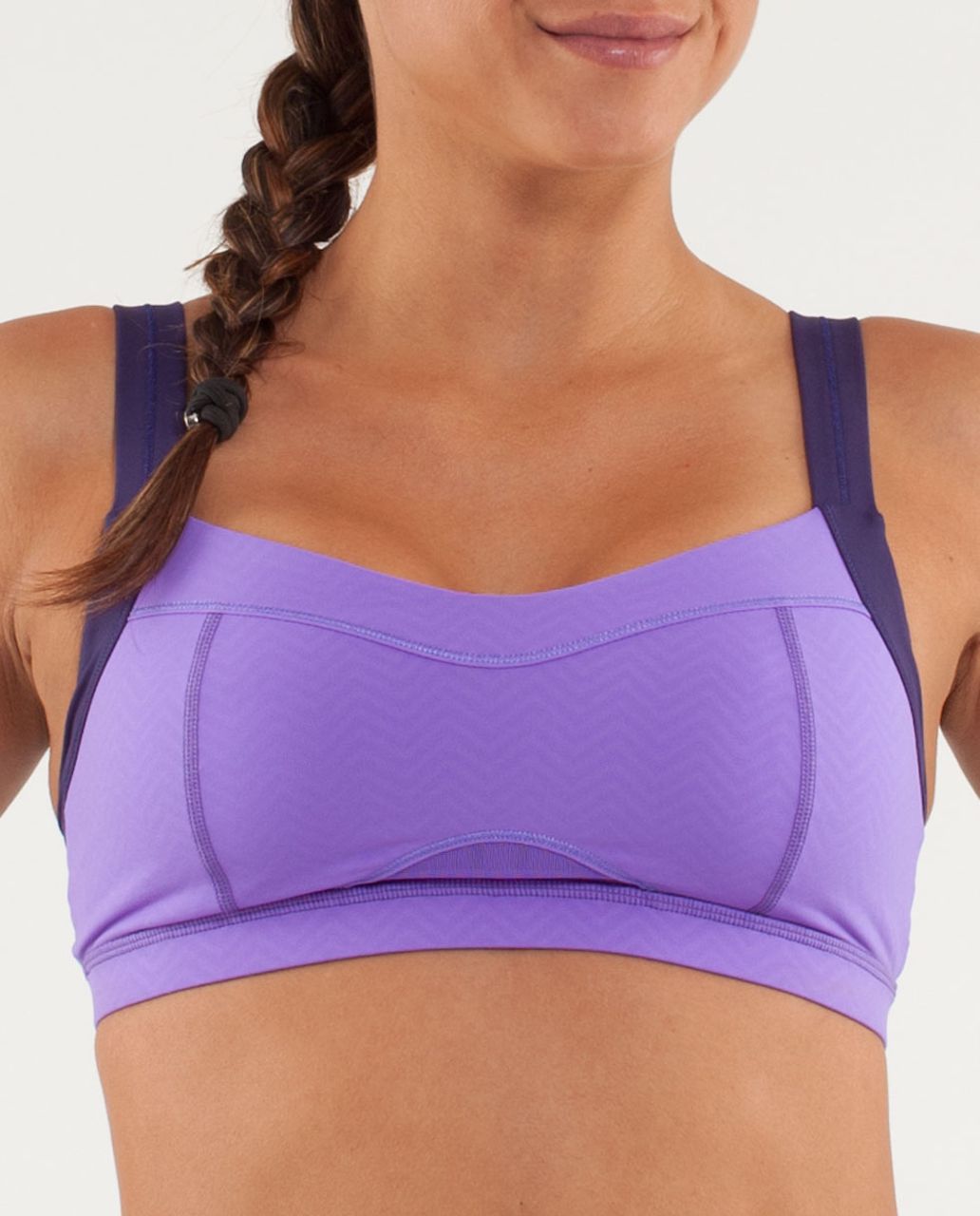 Lululemon Run:  Engage Bra - Mini Squiggle Emboss Power Purple / Dense Purple