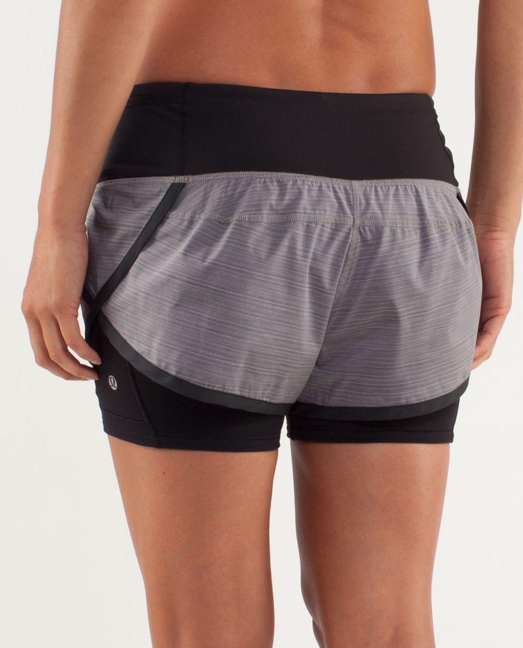 Lululemon Run:  Speed Squad Short - Twisted Stripe Fossil / Black