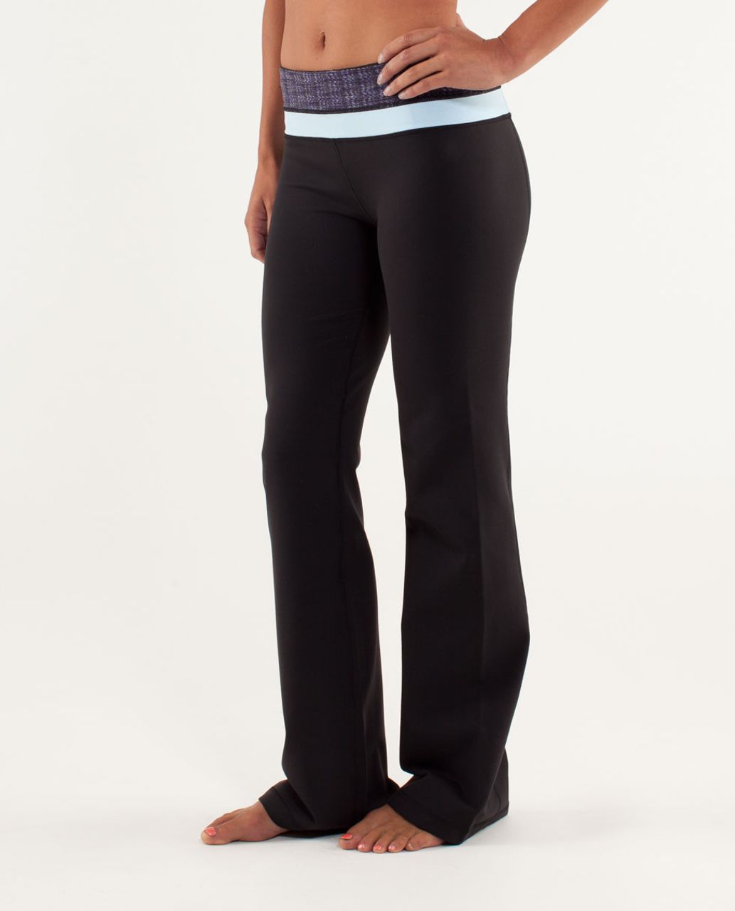 Lululemon Groove Pant (Regular) - Black / Ziggy Wee Caspian / Mini Squiggle Emboss Caspian Blue